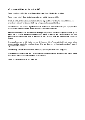 A preview of a PDF biography for Maslin, Thomas William